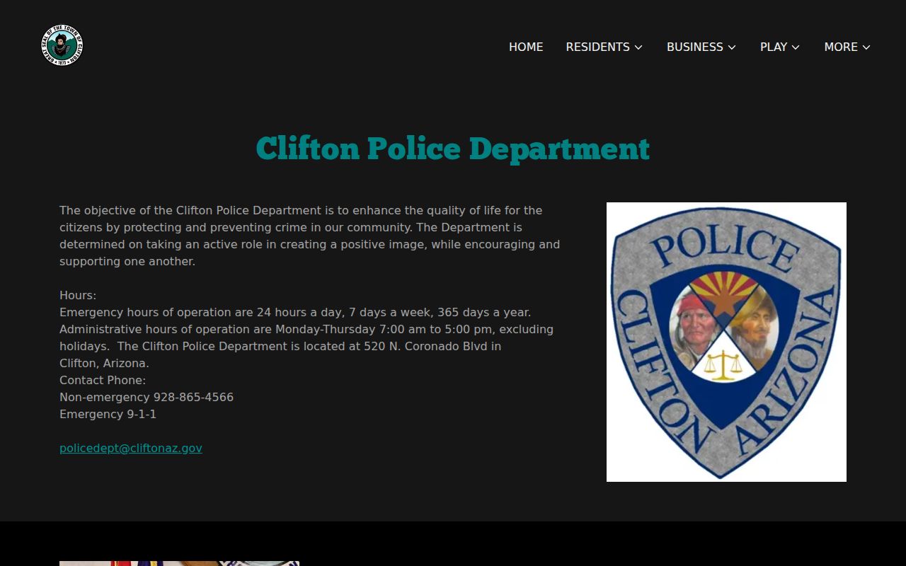 Clifton criminal records instructions in Greenlee County from the police department