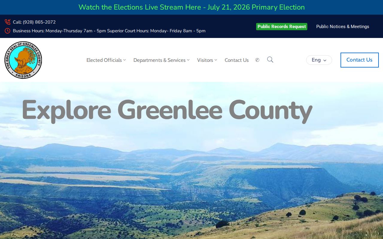 Greenlee County criminal history official county records homepage