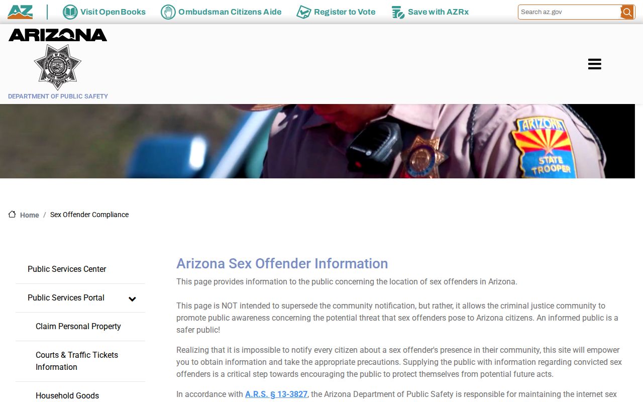 Greenlee County sex offender compliance information from Arizona DPS