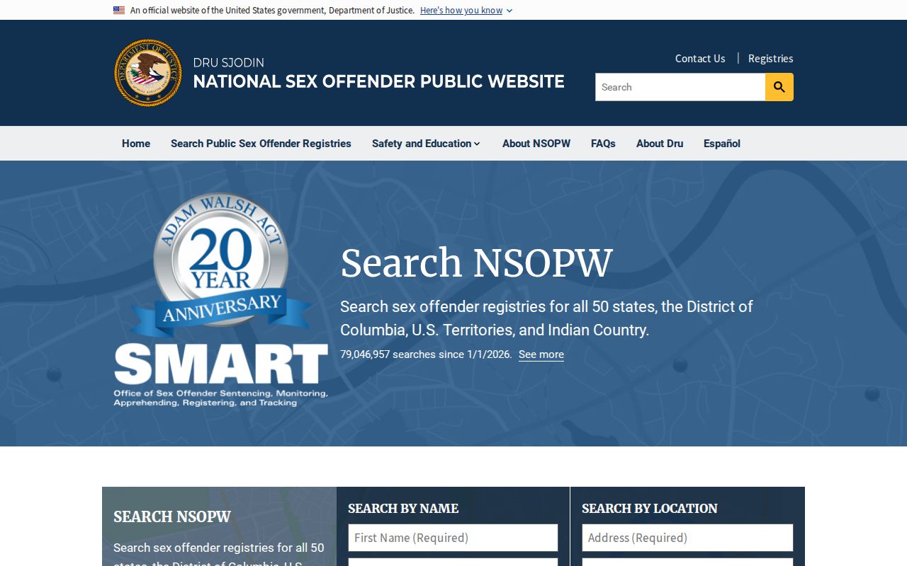 National sex offender search option for Greenlee County residents